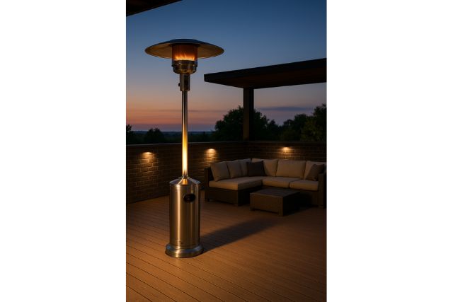 Kaasulämmitin suurella terassilla